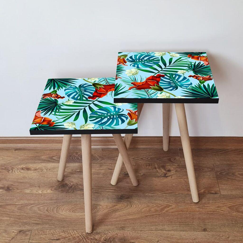 Hanah Home set stolića za kafu 2Shp60, 2 dijela, šareni