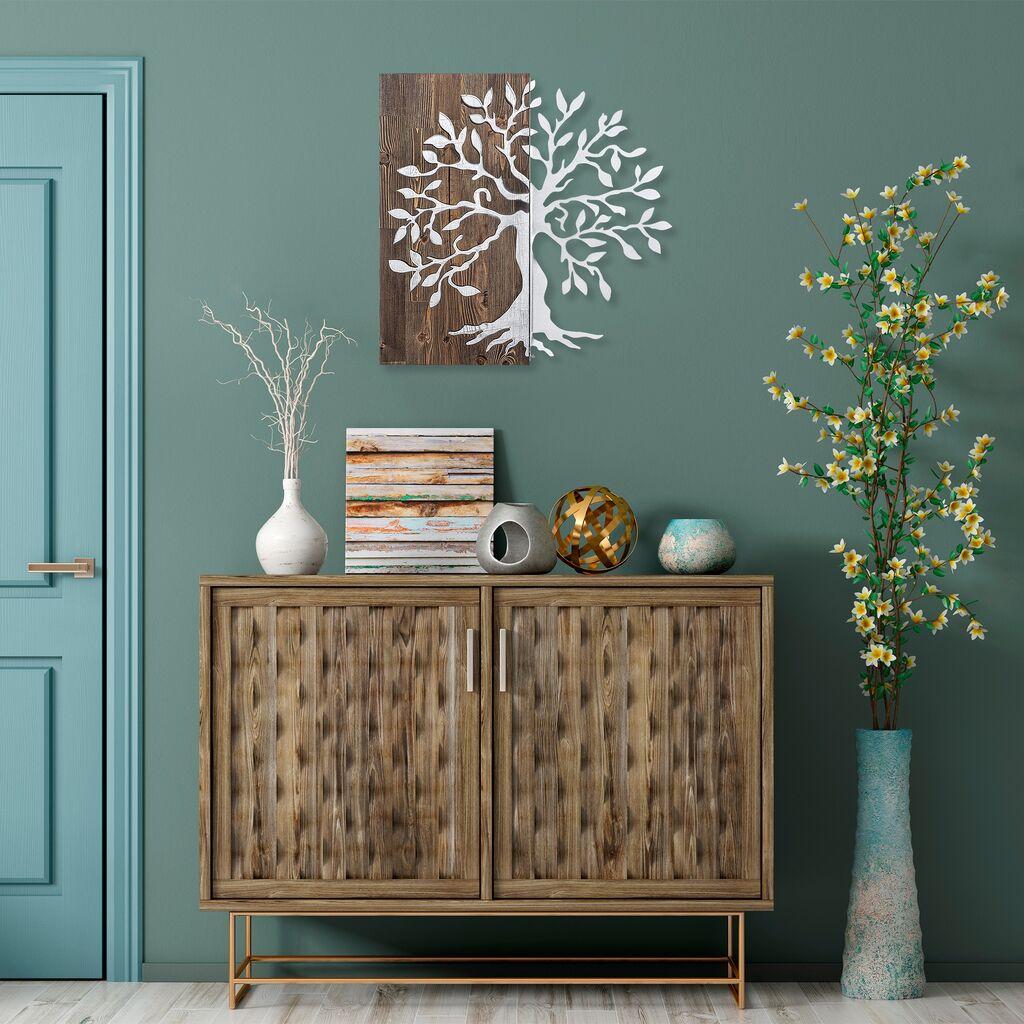 Wallity Zidna dekoracija Tree, 58x58 cm, Srebrne boje