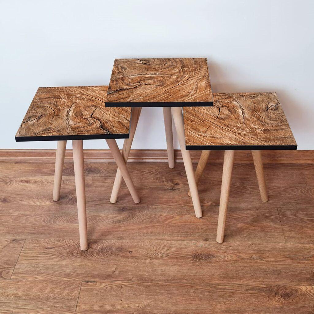 Hanah Home set stolića za kafu 3Shp122, 3 dijela, šareni