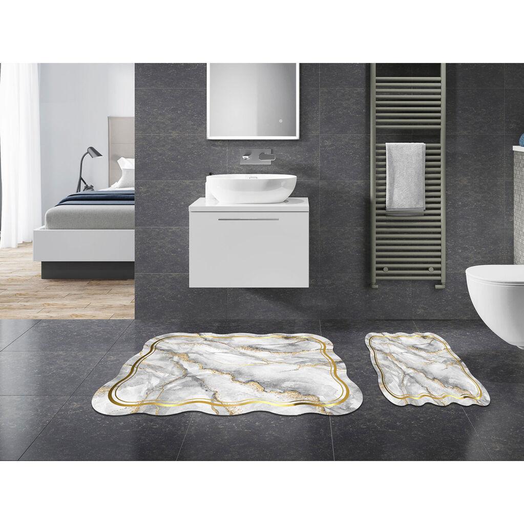 L'essentiel Maison Set od 2 kupaonska tepiha siva