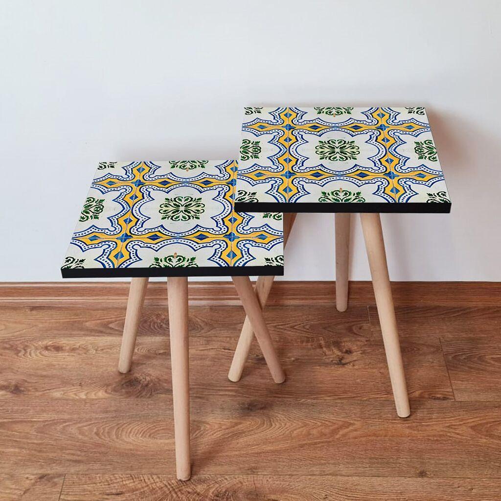 Hanah Home set stolića za kafu 2Shp46, 2 dijela, šareni