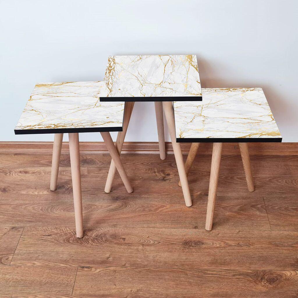 Hanah Home set stolića za kafu 3Shp183, 3 dijela, šareni