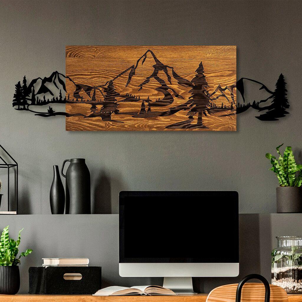 Wallity Zidna dekoracija Mountain Range, 30x95 cm, Smeđe boje