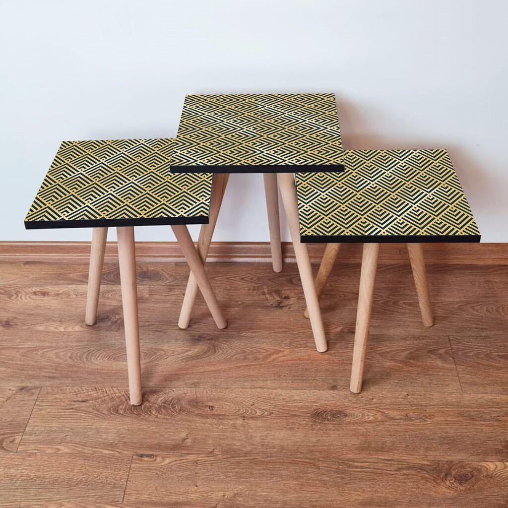 Hanah Home set stolića za kafu 3Shp324, 3 dijela, šareni
