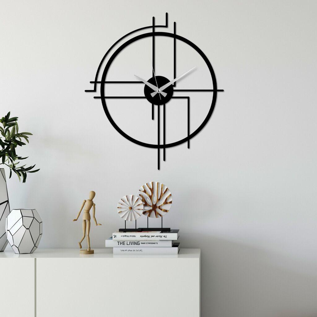 Zidni sat Wallity 49x43cm Crni