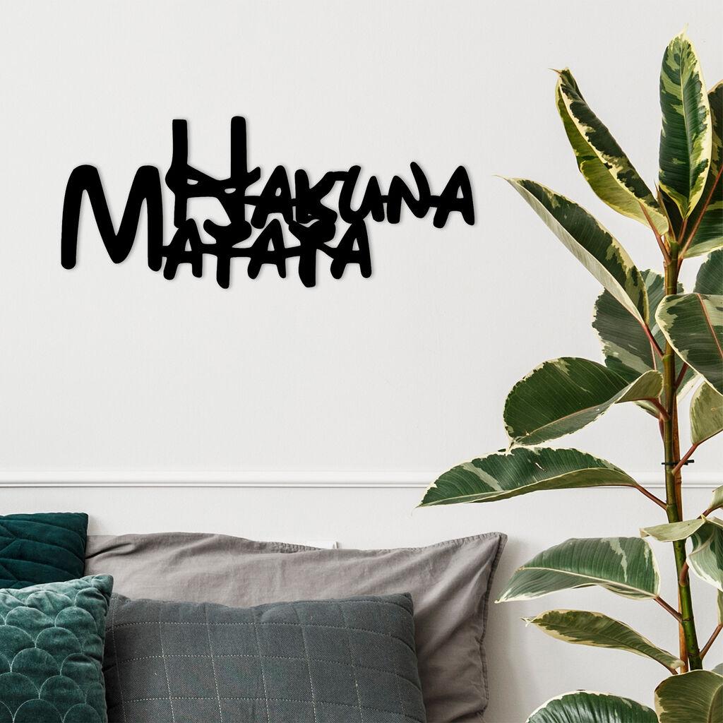 Wallity Zidna dekoracija Hakuna Matata 5, 66x1.5x27 cm, 1.2 mm, Crna
