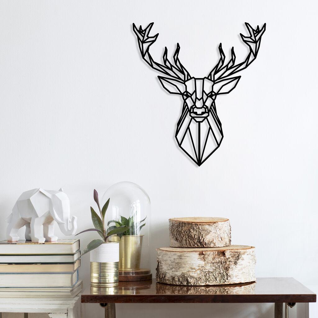 Wallity Metalna zidna dekoracija origami jelen 60x65 cm