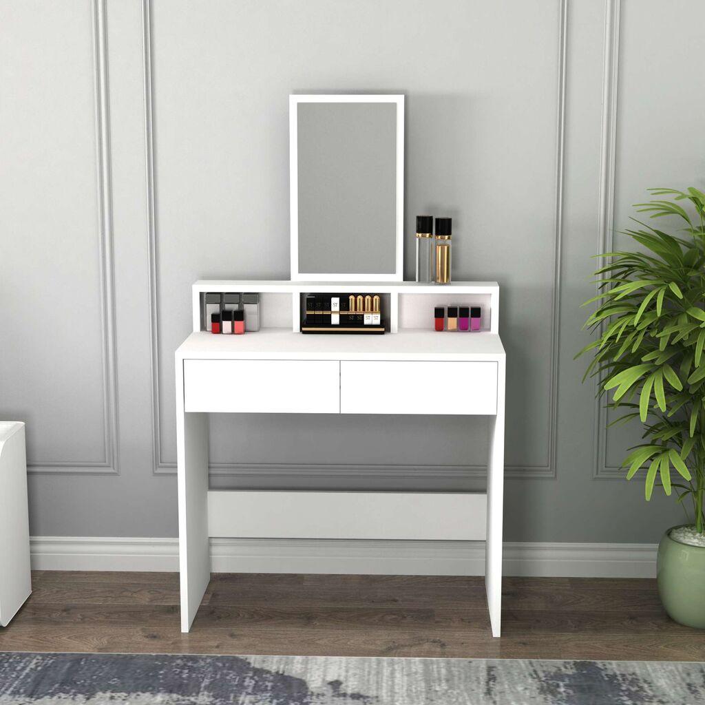 Hanah Home Stol za šminkanje Luna, 80x40x85.9 cm, Bijela