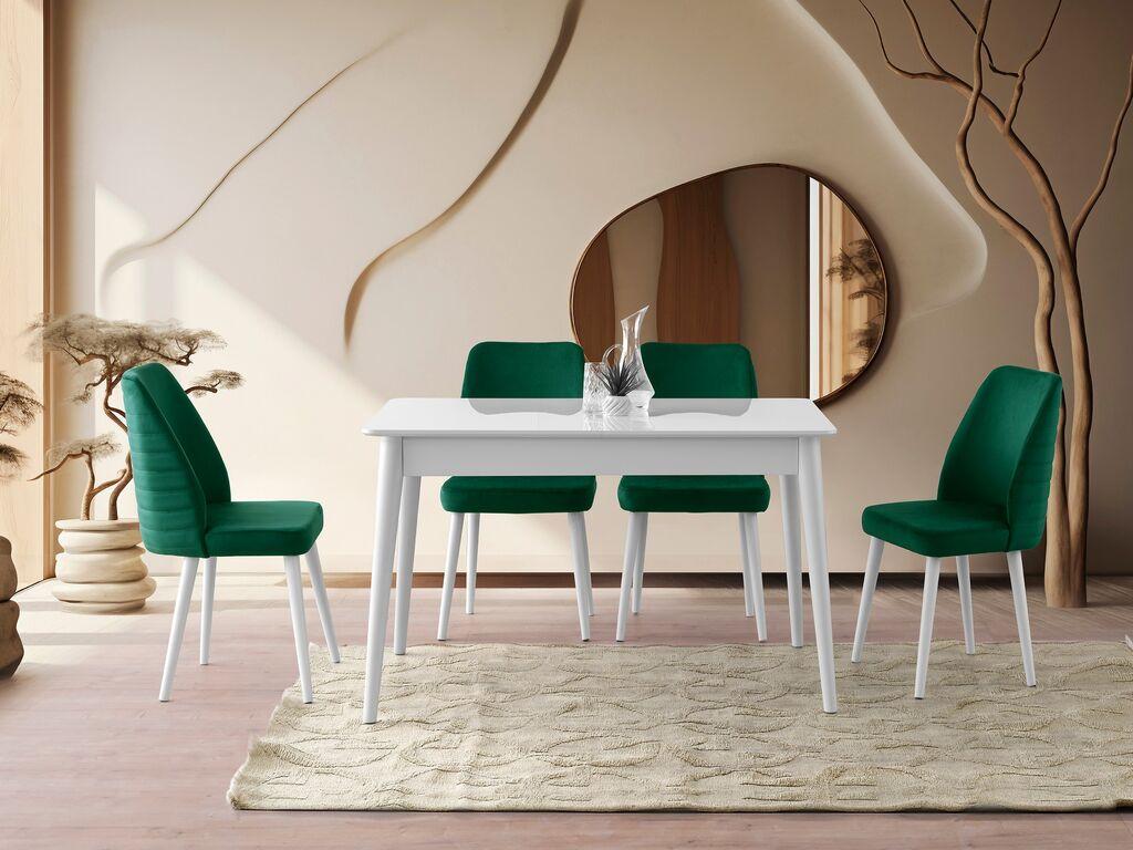 Hanah Home Raztegljivi trpezarijski sto Lotus 1124, Bijeli