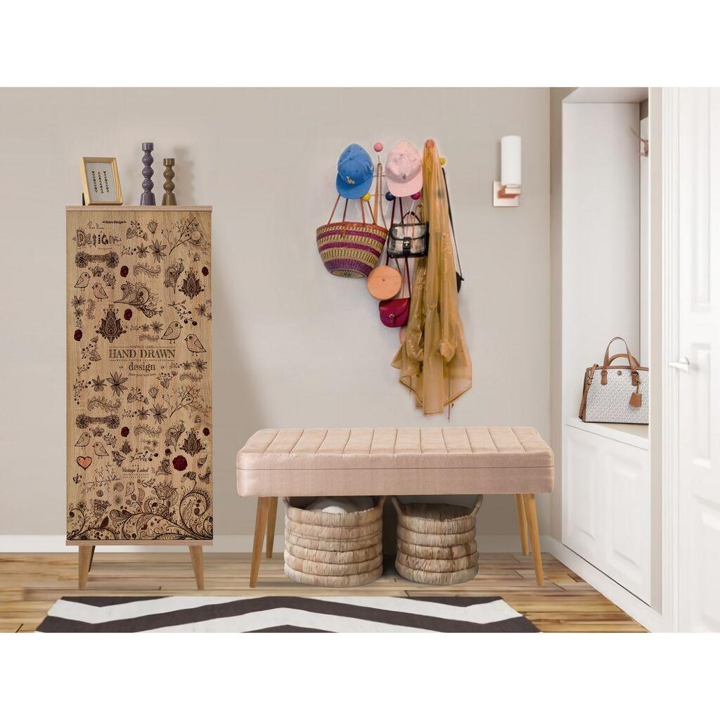 Hanah Home Set Namještaj za hodnik Filinta 731 0900, Prljavo roza