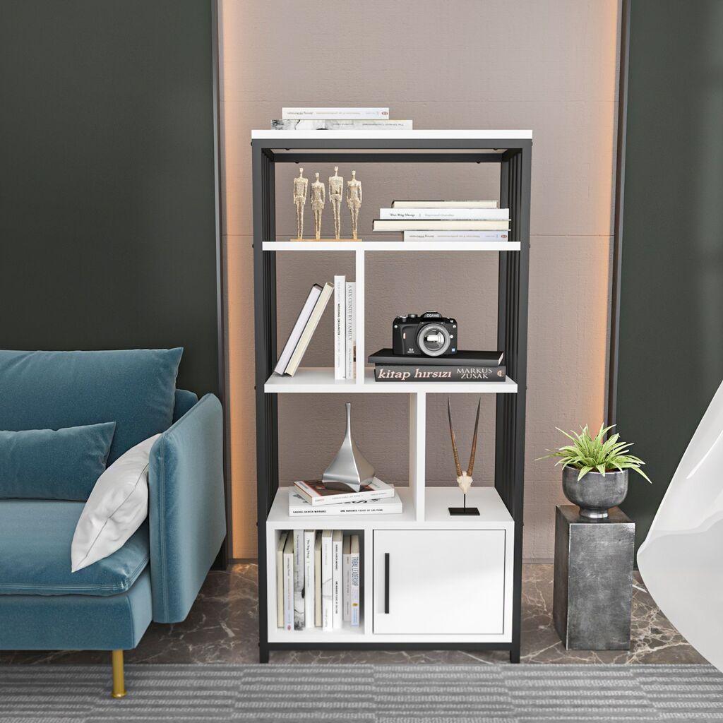 Hanah Home Valero kućna polica, 60x120x29,6 cm, Bijelo-crna