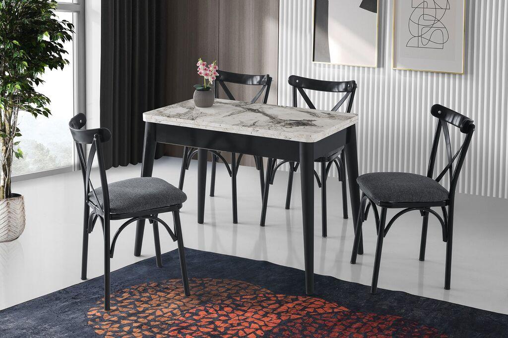 Hanah Home Razvlačivi trpezarijski sto Dolunay-1281, 100-120 cm, Bijeli