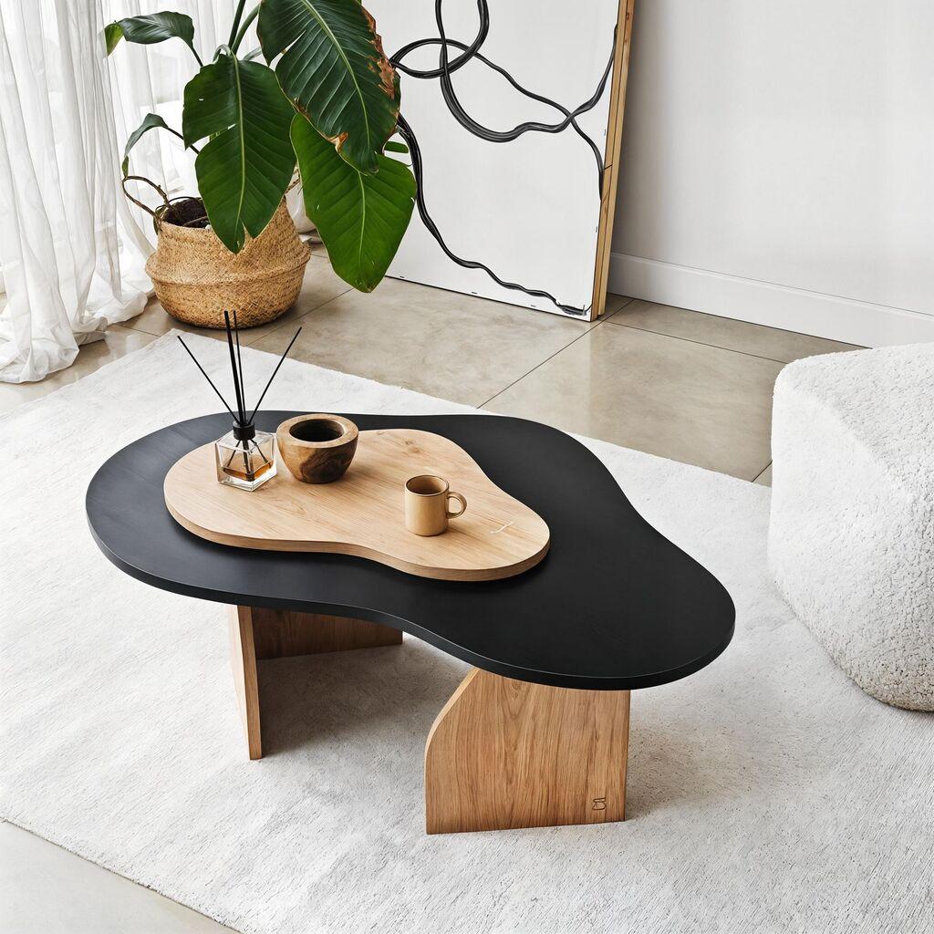 Hanah Home Club sto Melted, 105x35x65 cm, Bež-crni