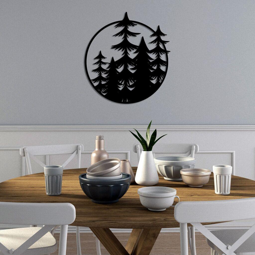 Wallity Zidna dekoracija Trees L, 70x65cm, Crna