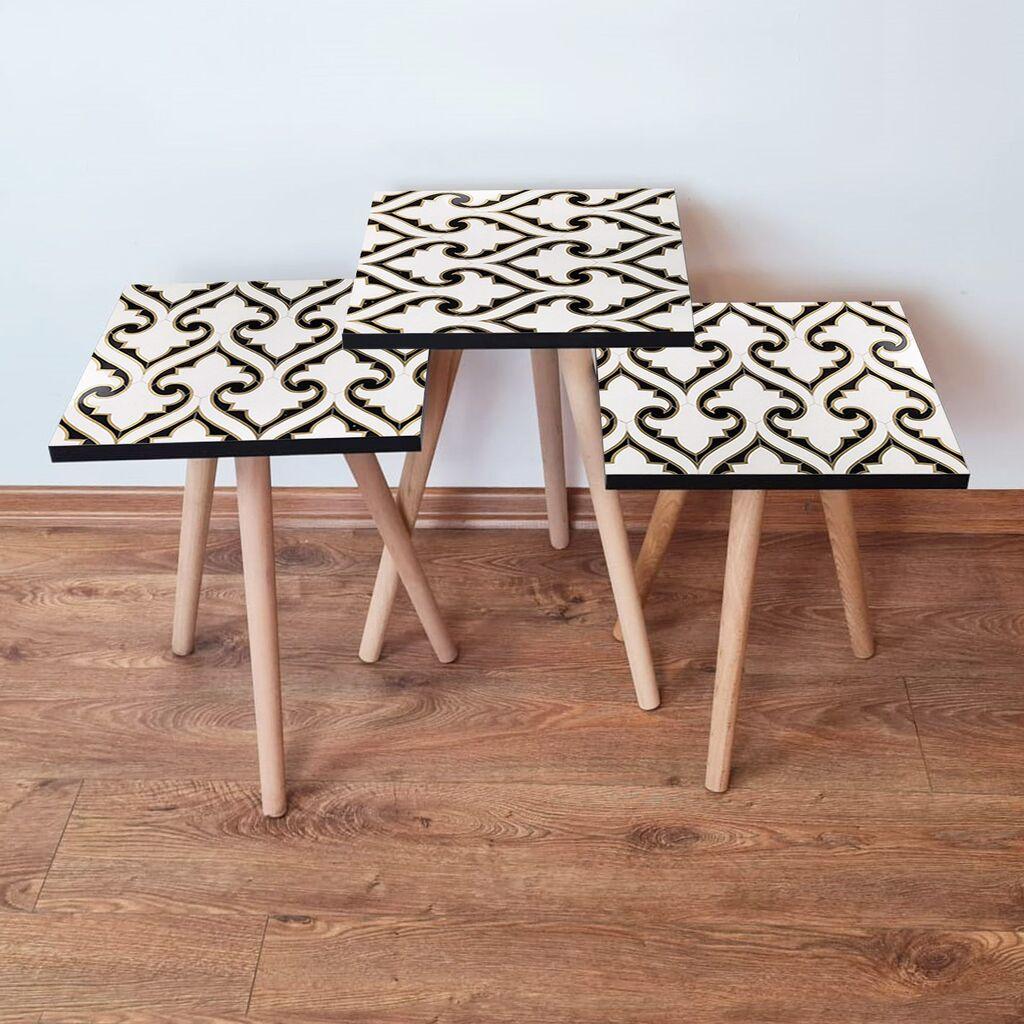 Hanah Home set stolića za kafu 3Shp131, 3 dijela, šareni