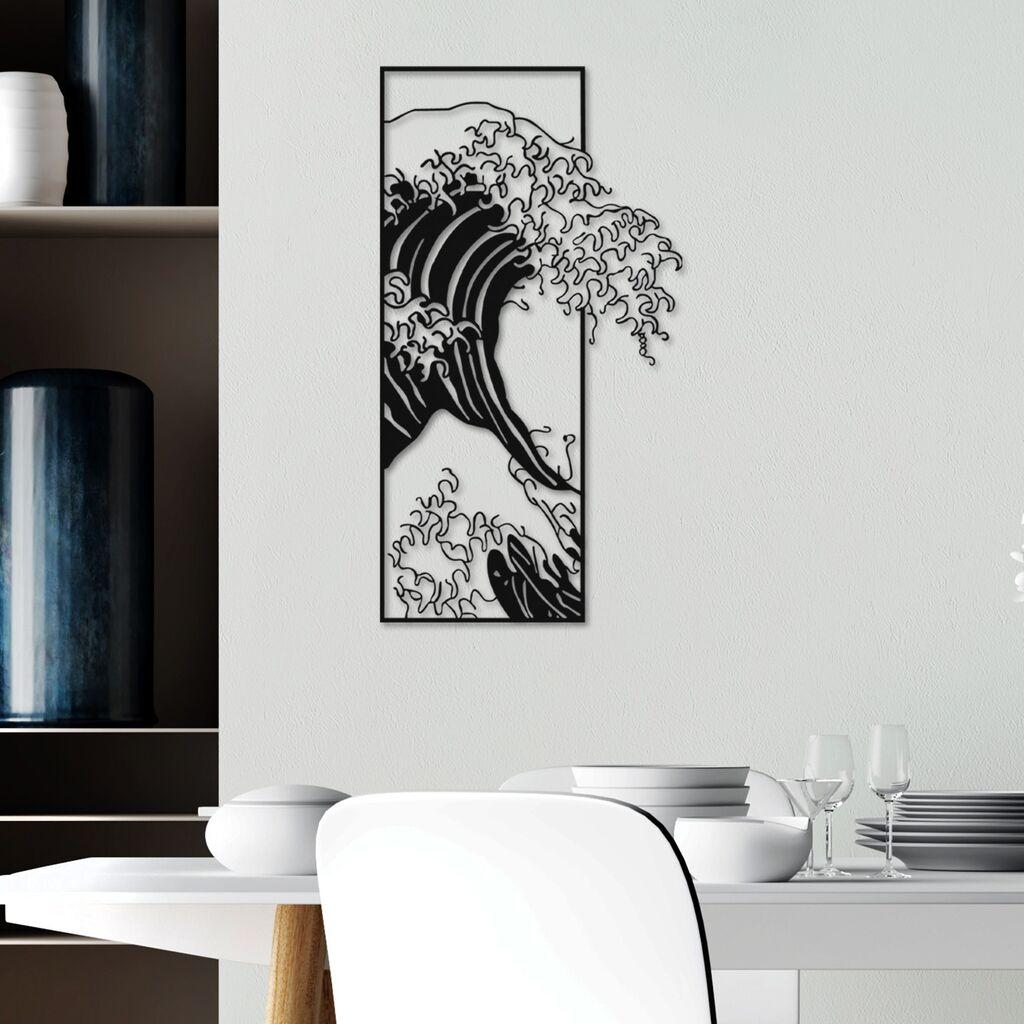 Wallity Zidna dekoracija Waves 3, 34x62 cm, 1.5 mm, Crna