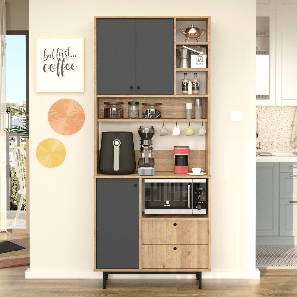 Hanah Home Višenamjenska komoda RE6-SA, 88 x 205 x 35,5 cm, Hrast