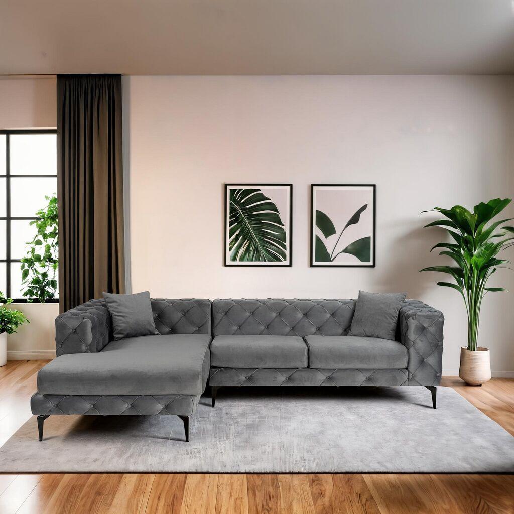 Atelier del Sofa Ugaona garnitura Como Eco, 270 cm, antracit