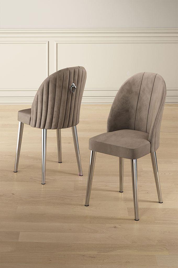 Hanah Home Mara set stolica, 44x90x42 cm, 2 dijela, srebrno-smeđa boja
