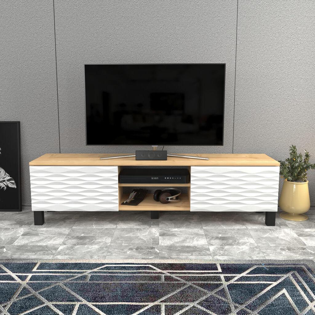 Hanah Home TV komoda Lukas, 150x40.3x35 cm, bež-bijela