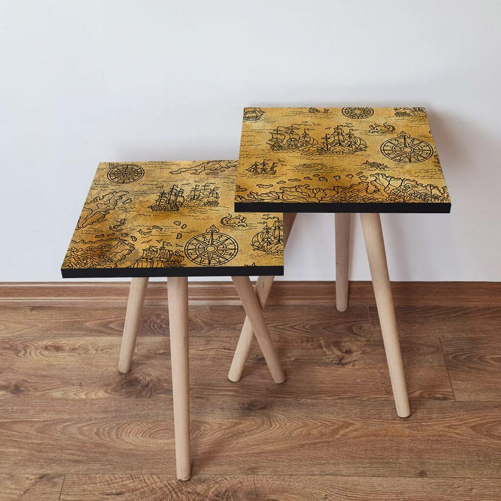 Hanah Home set stolića za kafu 2Shp323, 2 dijela, šareni