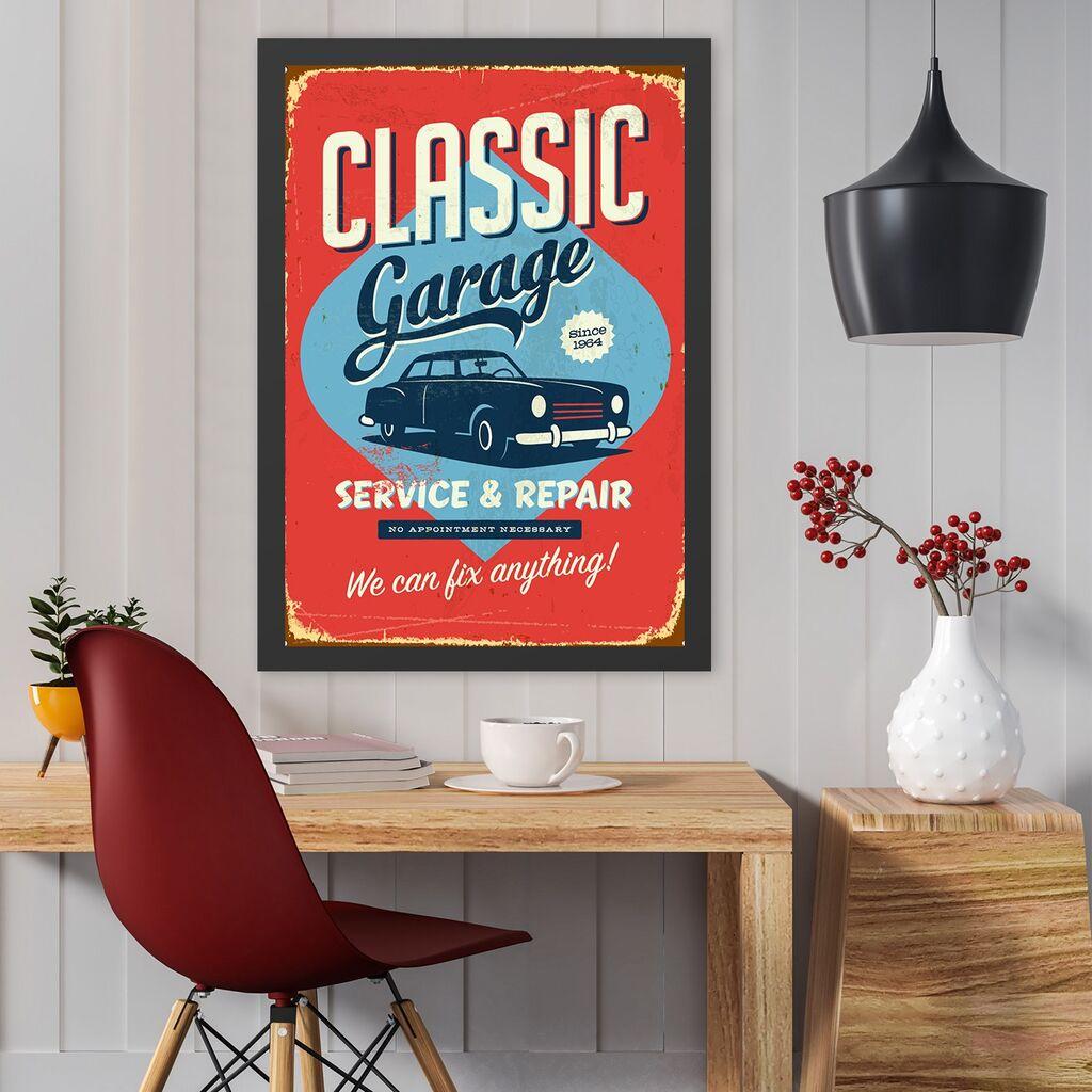 Wallity Uramljena slika Classic Garage, 35x45 cm