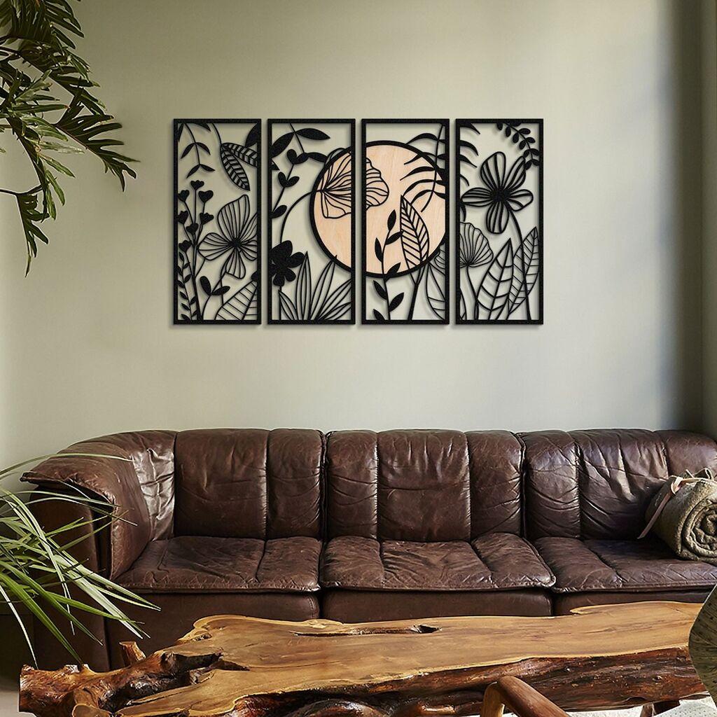 Wallity APT601MS Zidna dekoracija Ginkgo Wood, 29x68cm, Crna