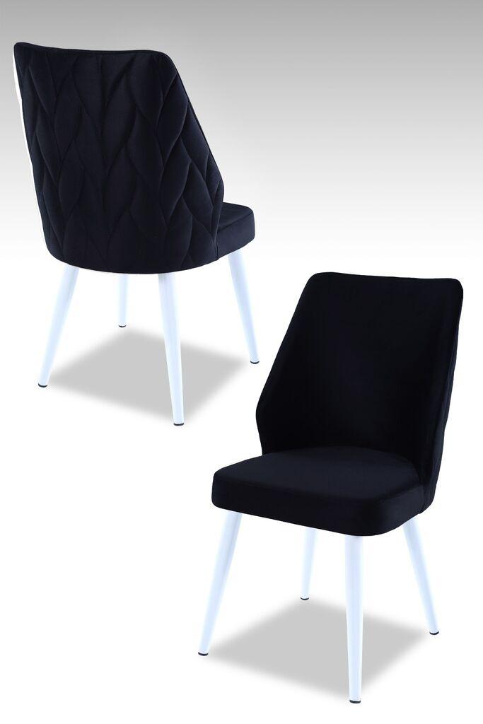 Hanah Home set puf fotelja, 48x90x43 cm, 2 dijela, crno-bijela