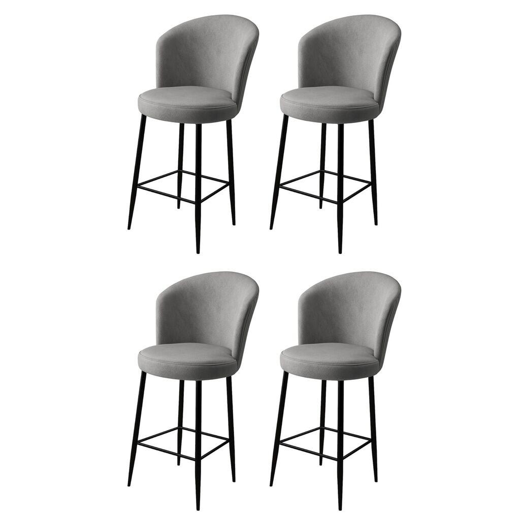 Hanah Home Set barskih stolica Fora, 4 dijela, Sivo-crna