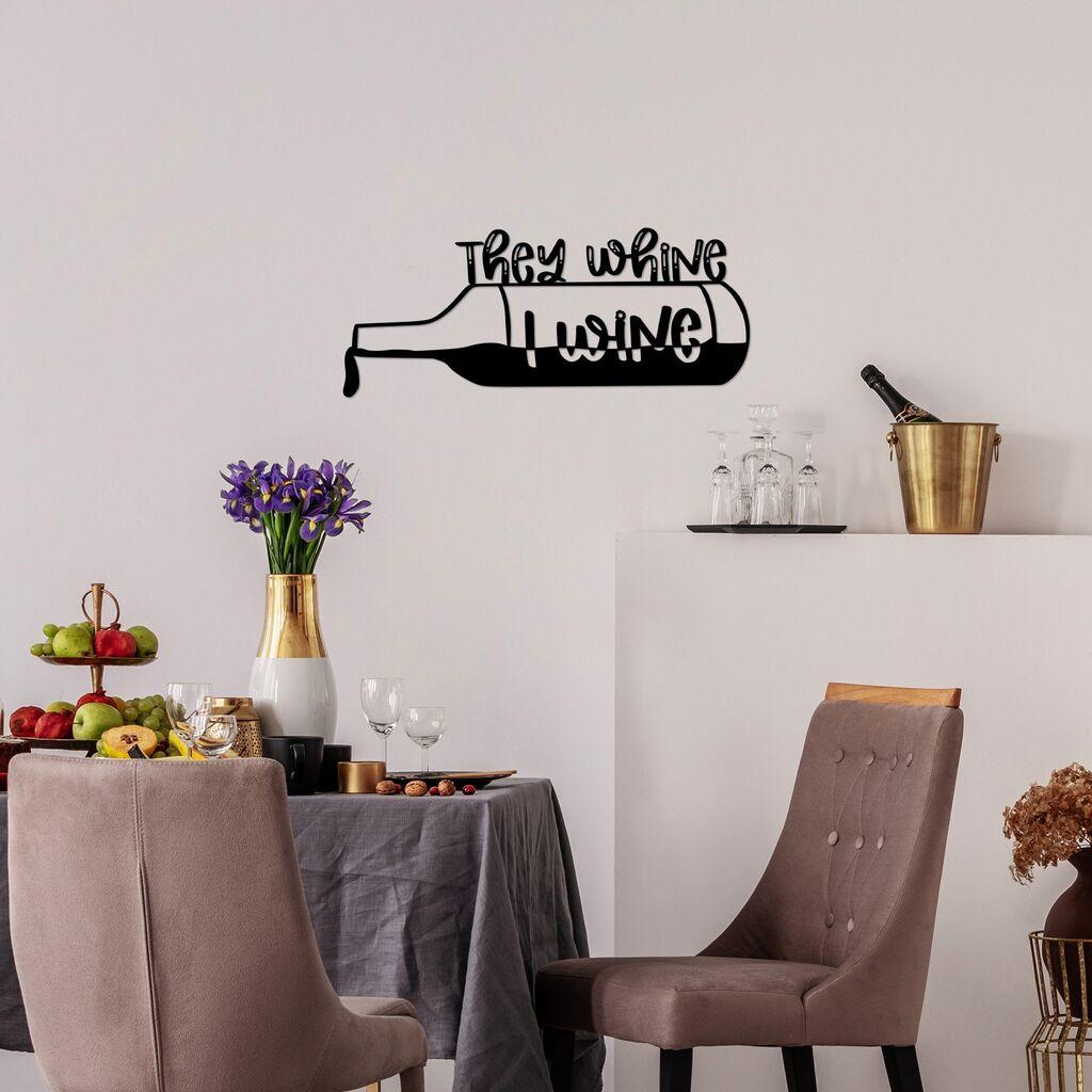 Wallity Zidna dekoracija They Whine I Wine, 67x28cm, Crna