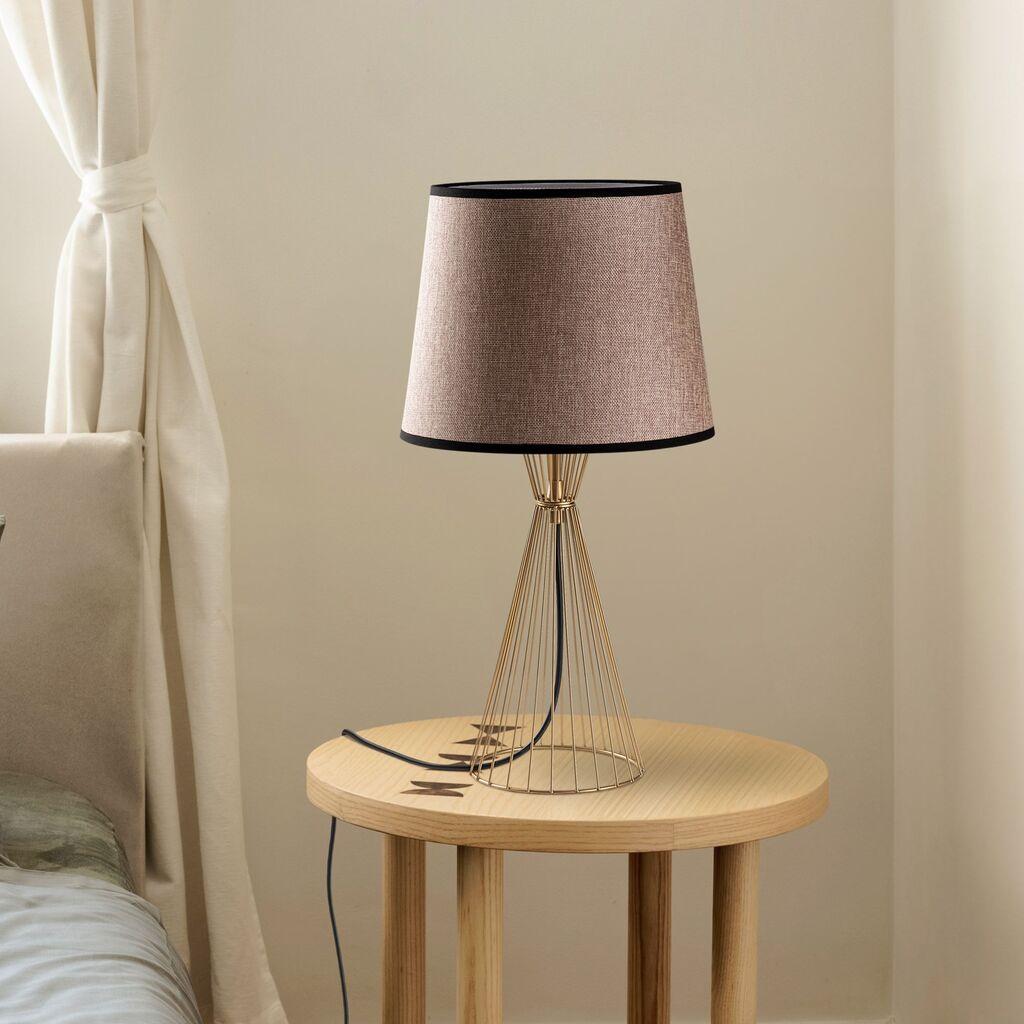 Opviq Stona lampa Telis-5383, 28x28x55 cm, IP20, Zlatno-smeđa boja