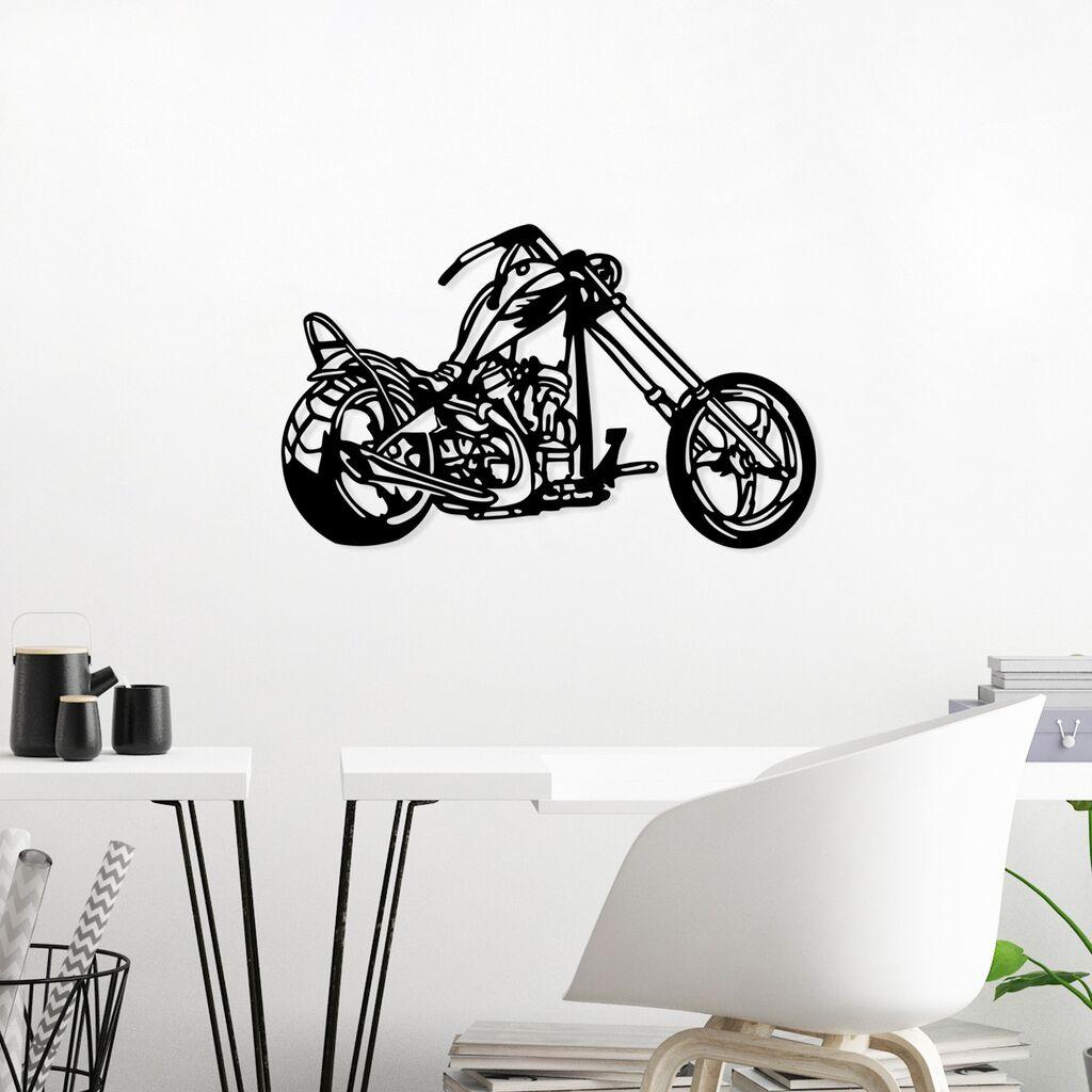 Wallity Zidna dekoracija Motorcycle, 44x70 cm, 1.5 mm, Crna