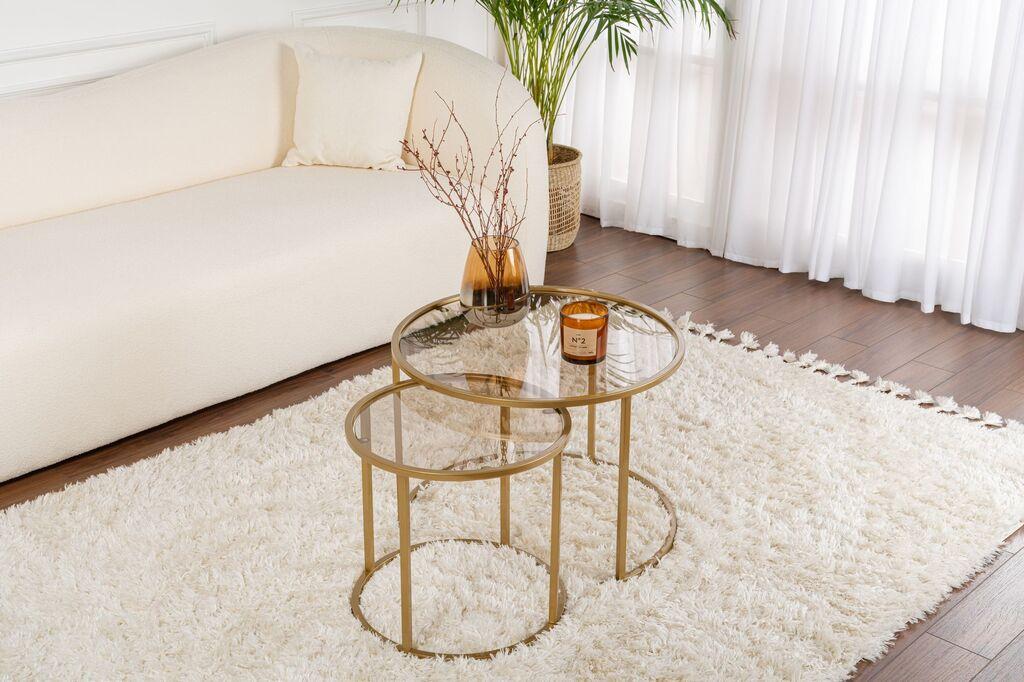 Nordure Club set stolova Aurum, 60x60x43cm, 2 dijela, zlatna boja