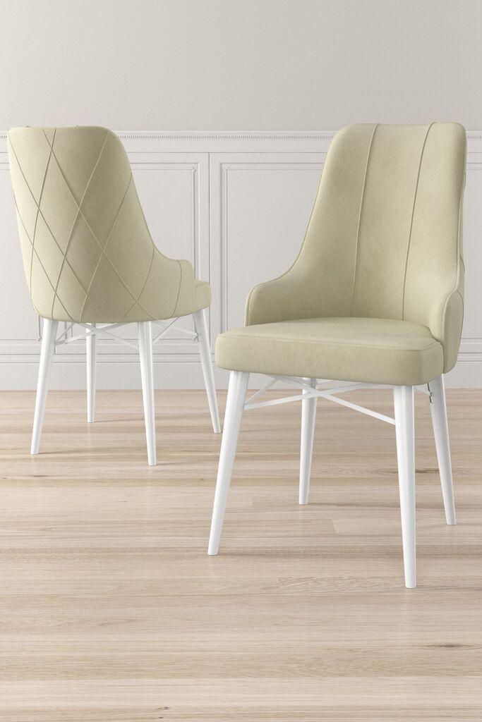 Hanah Home set stolica Neta, 46x95x42 cm, 6 dijelova, krem-bijela