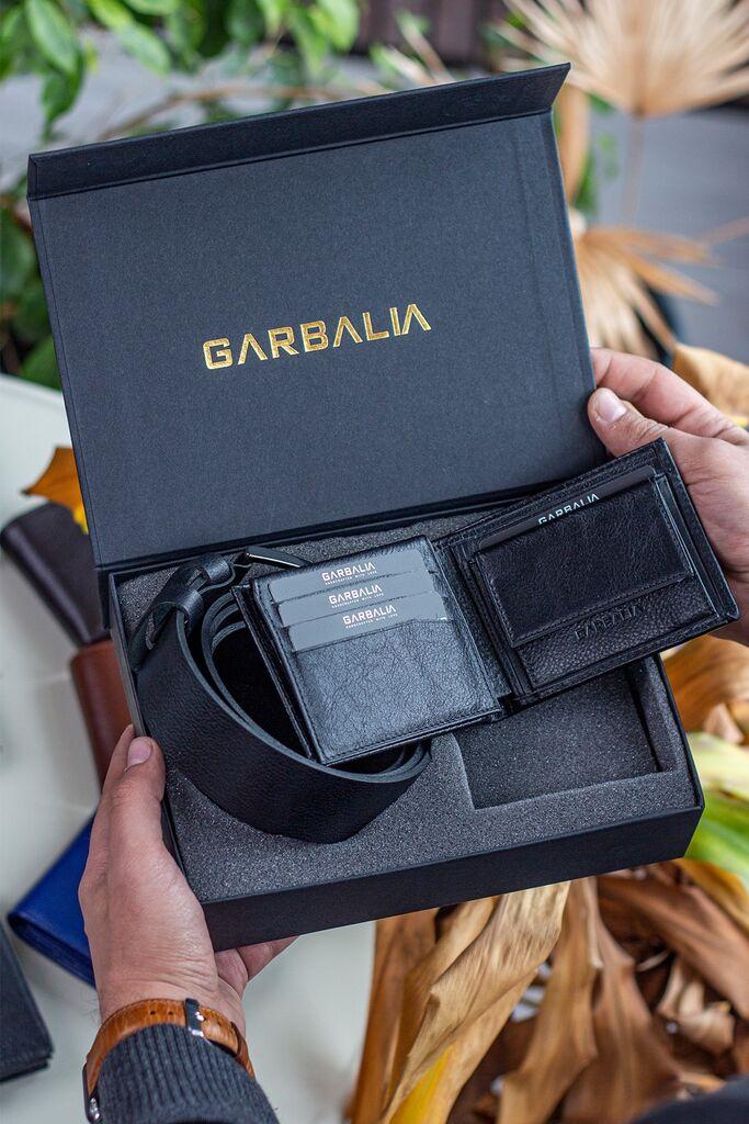 Garbalia Jackson set kaiša i novčanika za muškarce, crni