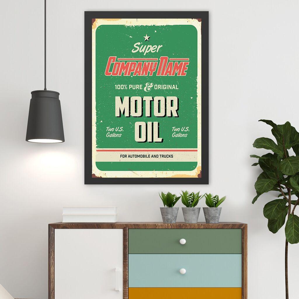 Wallity Uramljena slika Motor Oil, 35x45 cm
