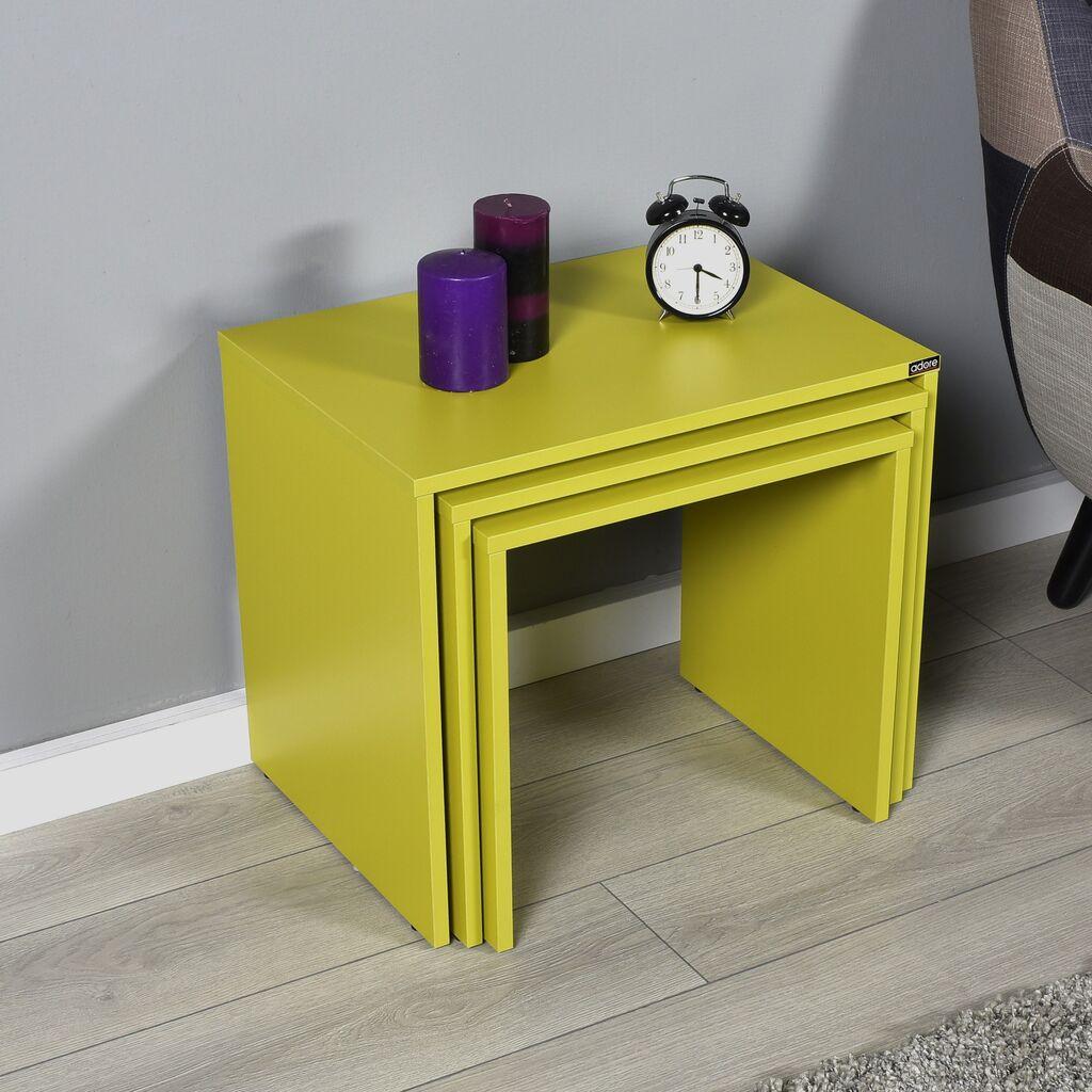 Hanah Home Klub stolić Shp-103-Yy-1, 55x47x40 cm, 3 dijela, Žuta