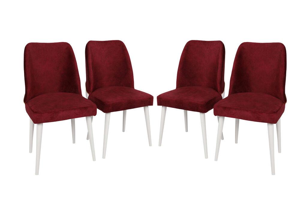 Hanah Home Set trpezarijskih stolica Nova 081 V4, 4 dijela, Bordo