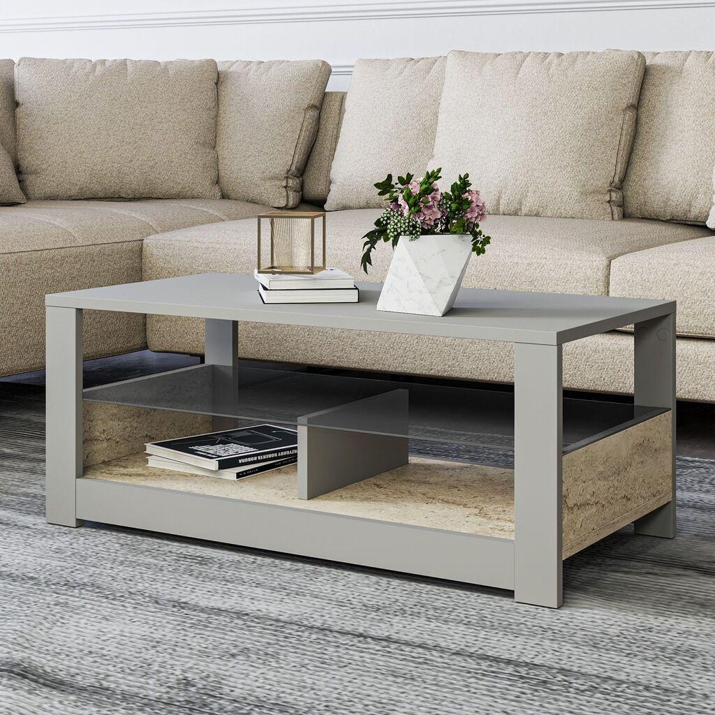 Hanah Home Club sto Aydos, 90x37x45 cm, siva