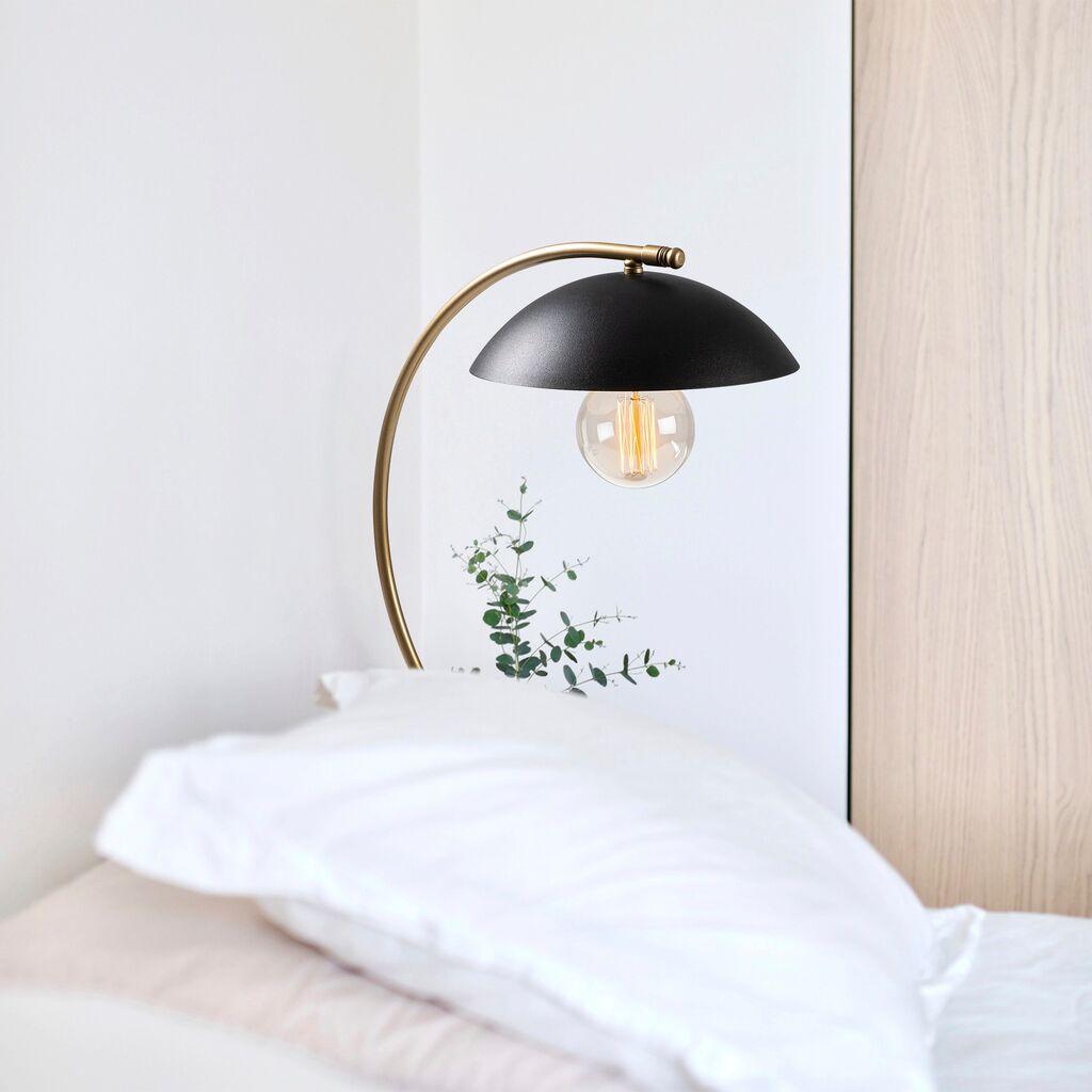 Opviq Stona lampa E27 Grlo, Crno-zlatna