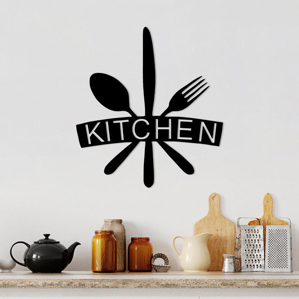 Wallity Zidna dekoracija Kitchen, 68x1.5x66 cm, 1.2 mm, Crna