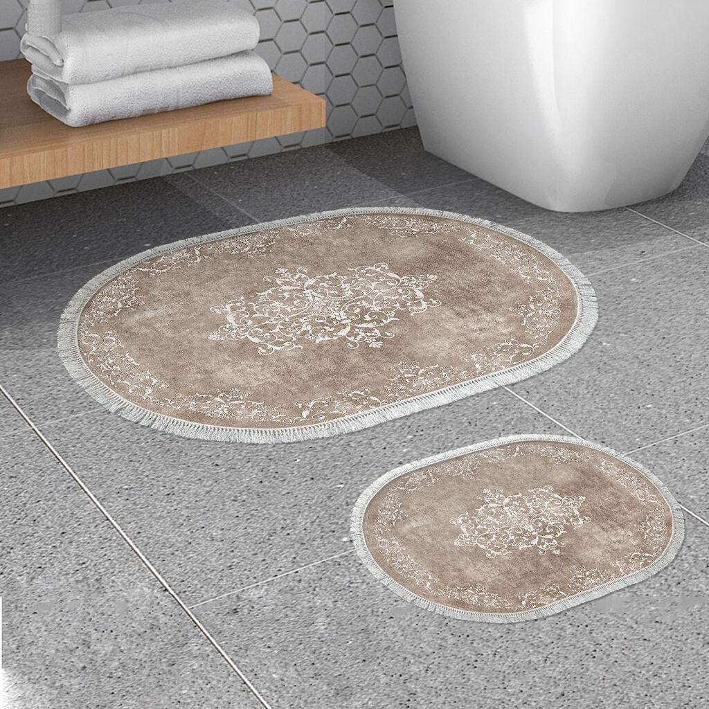 L'essentiel Maison Set od 2 tepiha za kupatilo bež-bijele boje