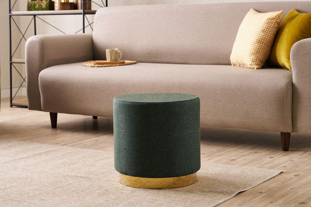 Atelier del Sofa Tabure Gocek, O40x40cm, Zelena