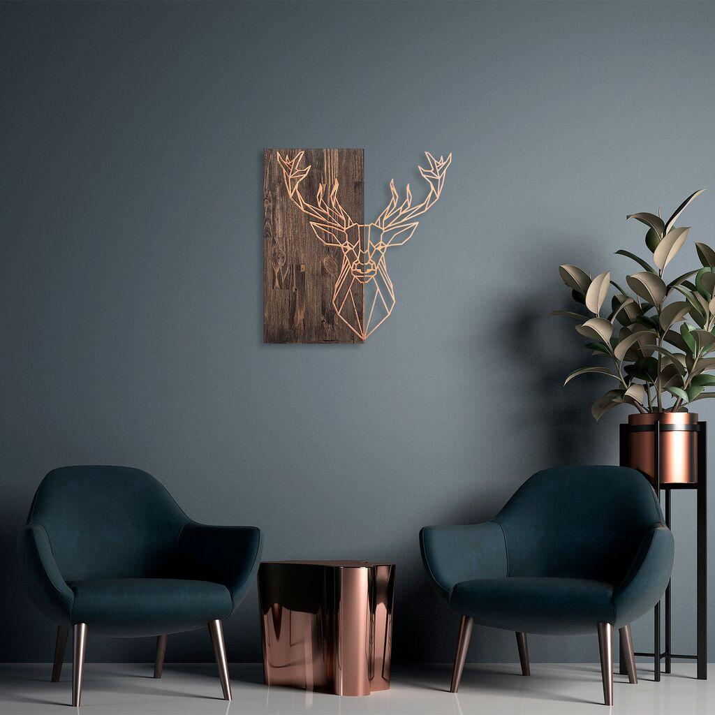 Wallity Zidna dekoracija Deer1, 56x58 cm, Bakar