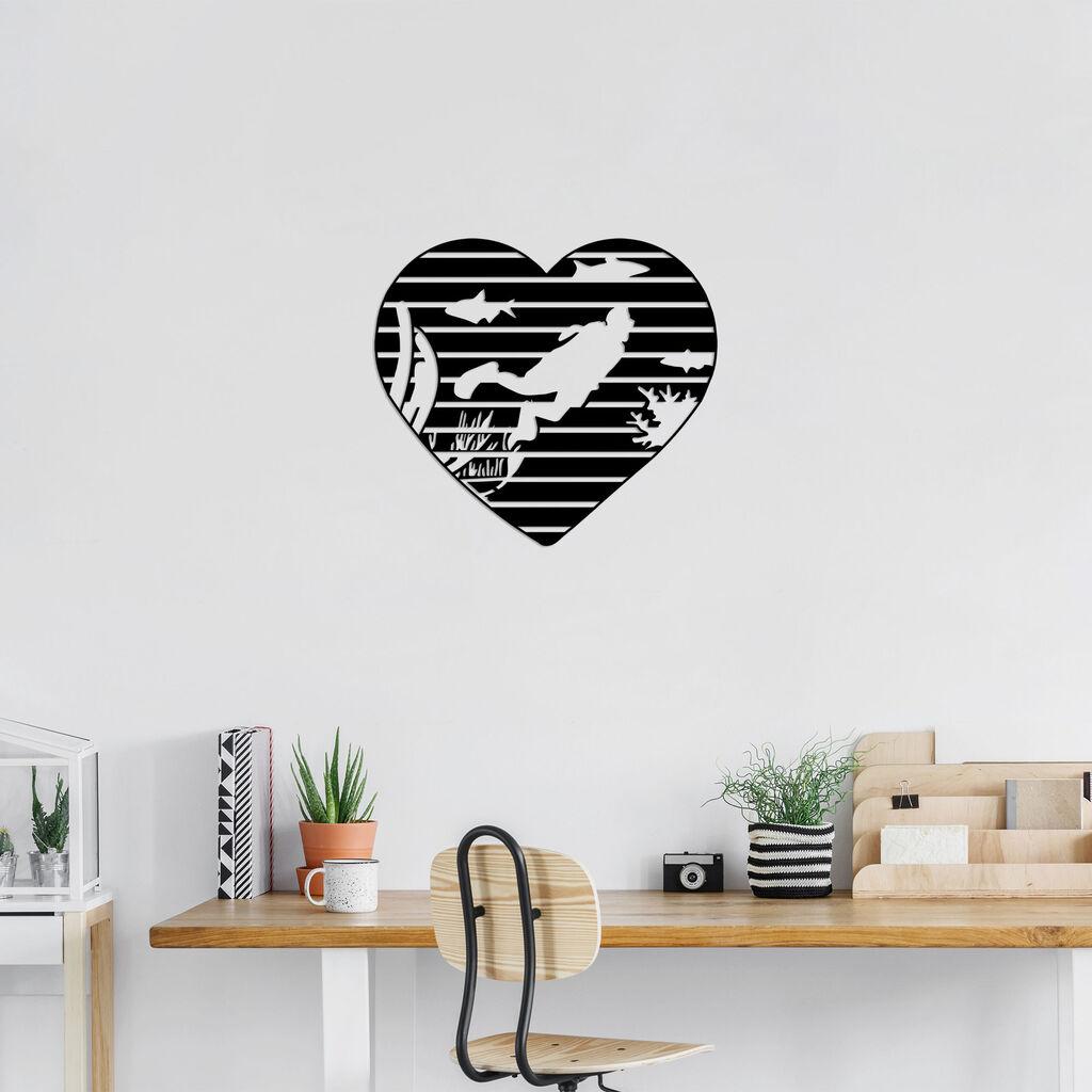 Wallity Zidna dekoracija Diver - 445, 78 x 70 cm,  Crna