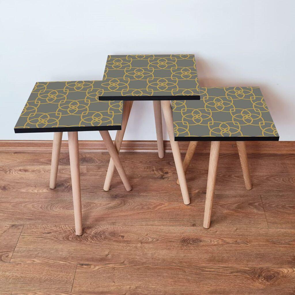 Hanah Home set stolića za kafu 3Shp135, 3 dijela, šareni