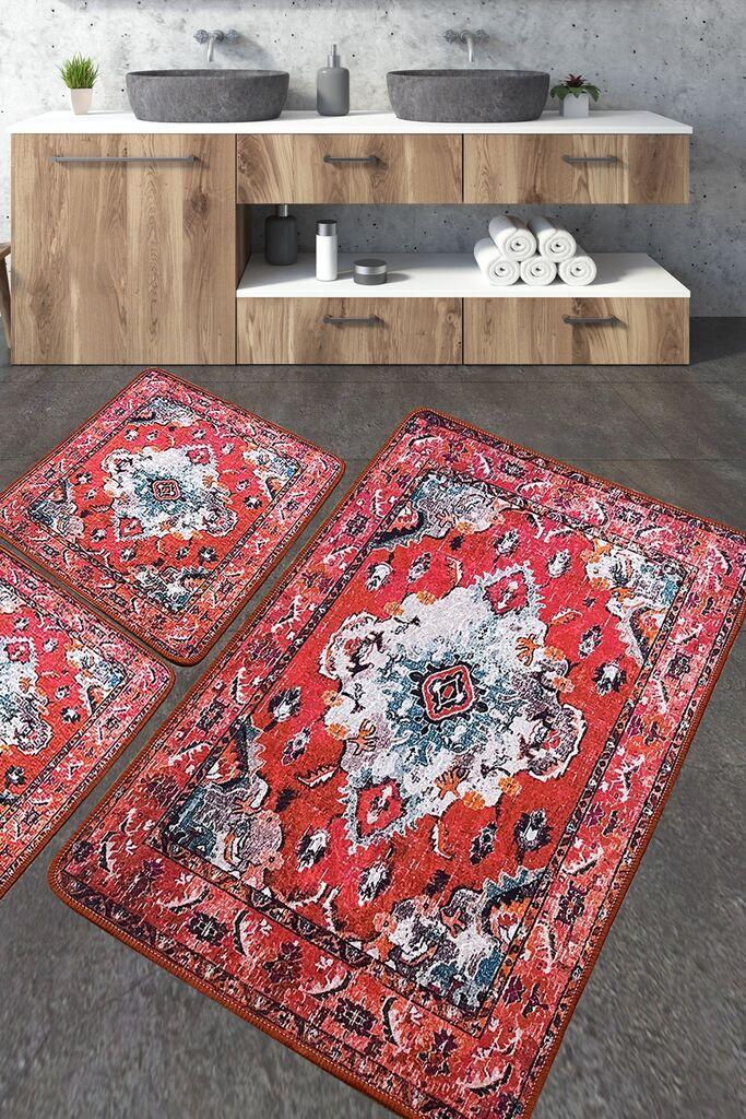 L'essentiel Maison Set od 3 kupaonska tepiha Plava