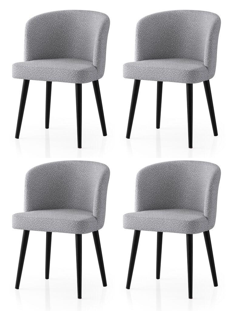 Hanah Home Set trpezarijskih stolica Soft 4115 V4, 4 dijela, Svijetlo siva