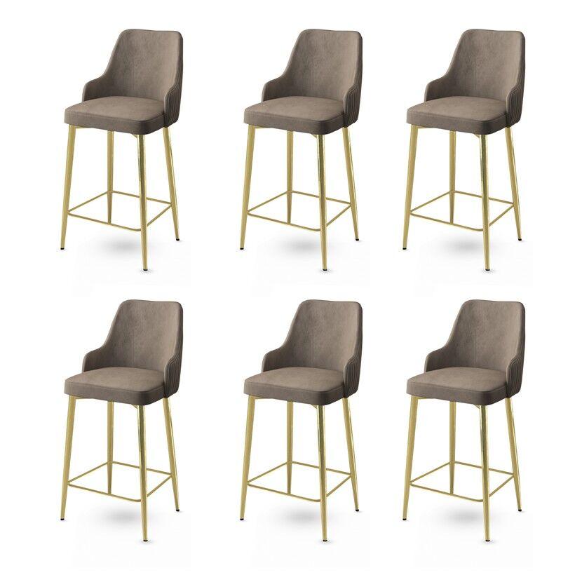 Hanah Home set barskih stolica Enox, 6 dijelova, bež-zlatna