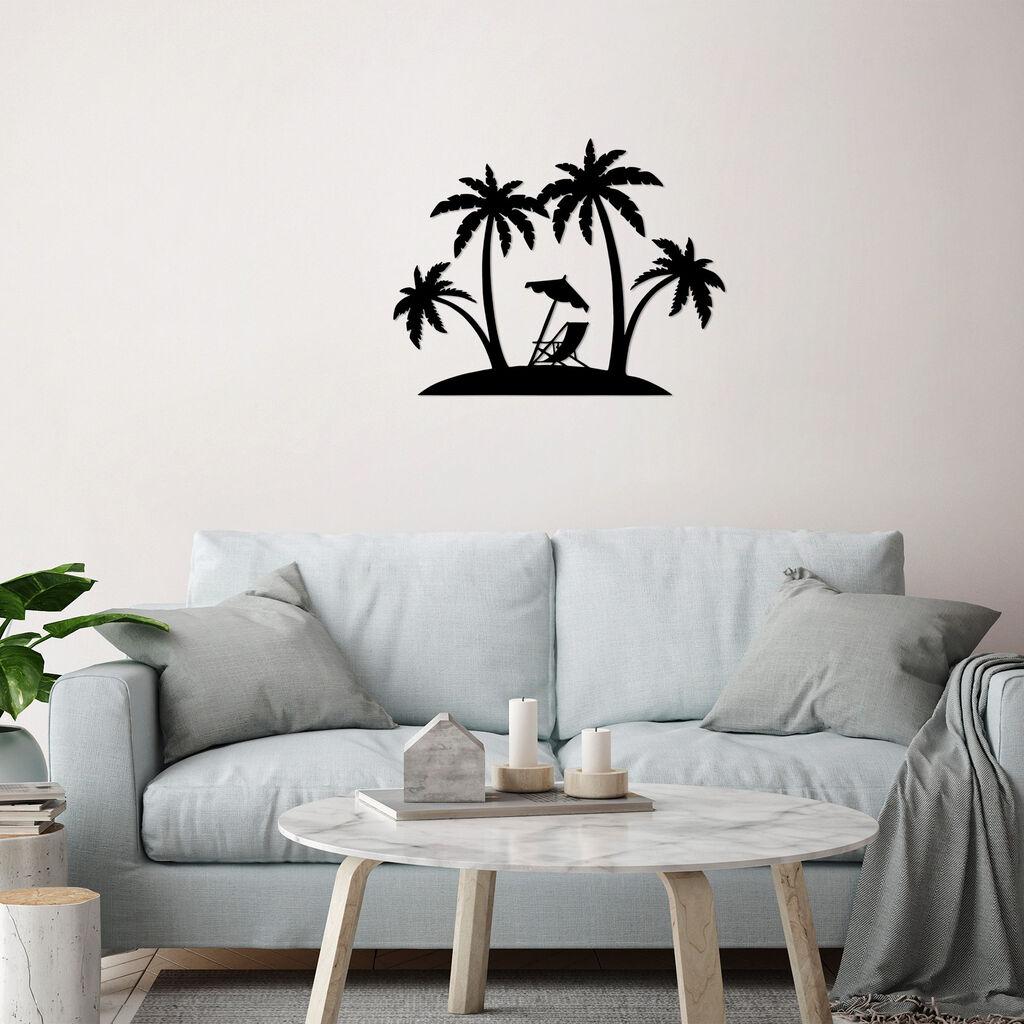 Wallity Zidna dekoracija Palm - 433, 70 x 54 cm,  Crna